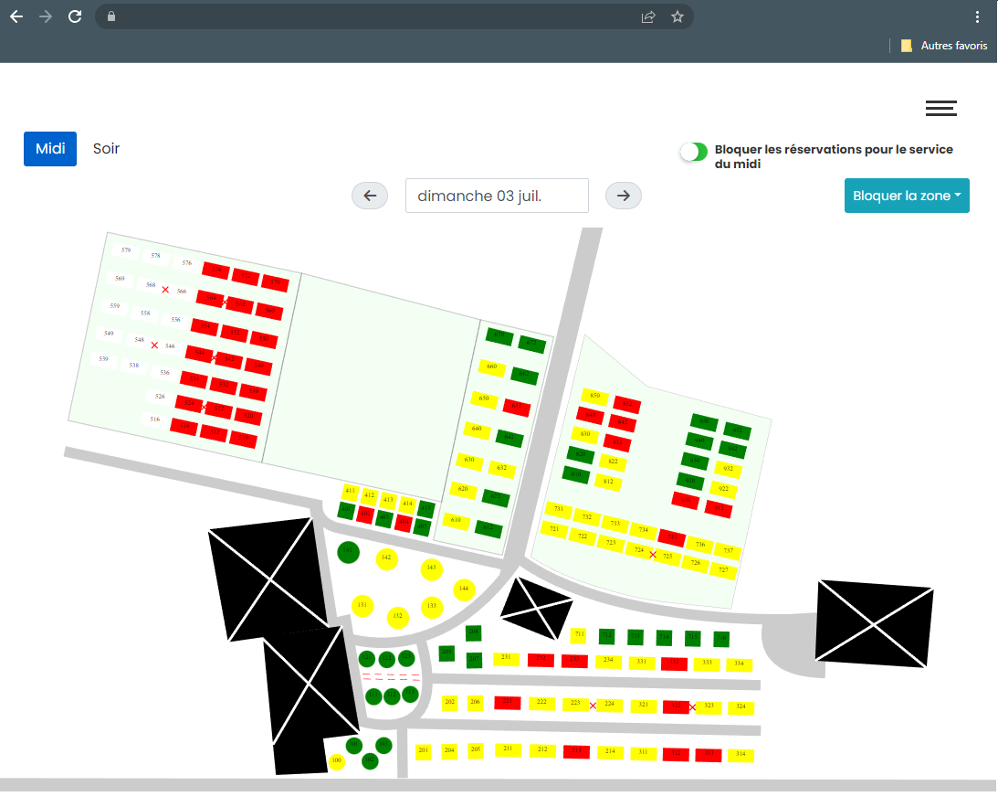 Carte interactive du restaurant
